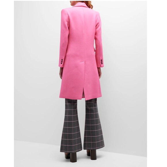 NWT $1195 Smythe DB Wool-Blend Peak-Lapel Overcoat in Hot Pink - size 10! - Picture 3 of 5
